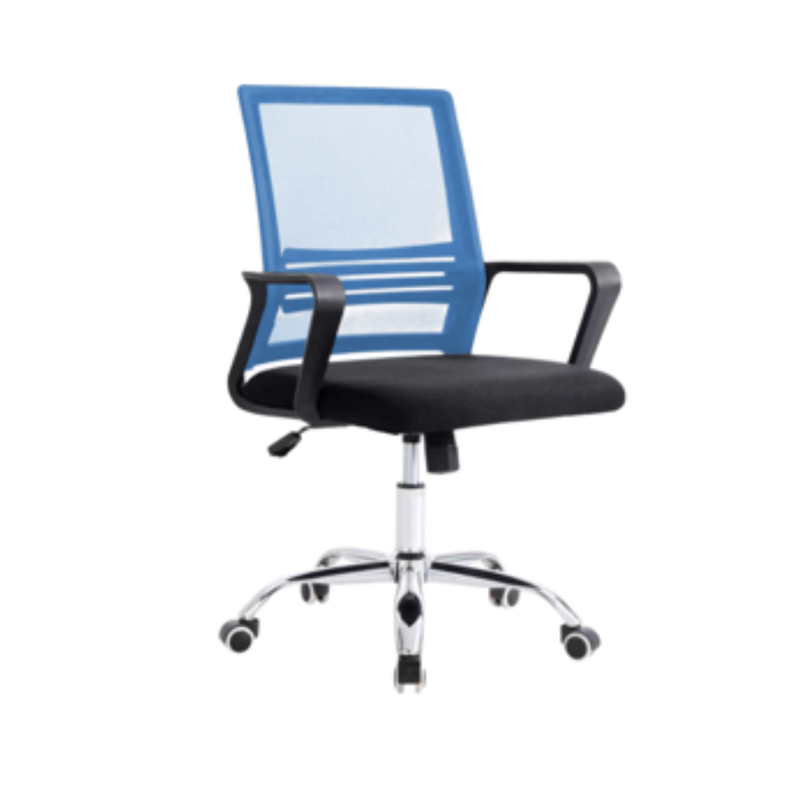 Silla de Oficina Negra y Azul Ergonomica Ajustable Santiago Azul Petroleo