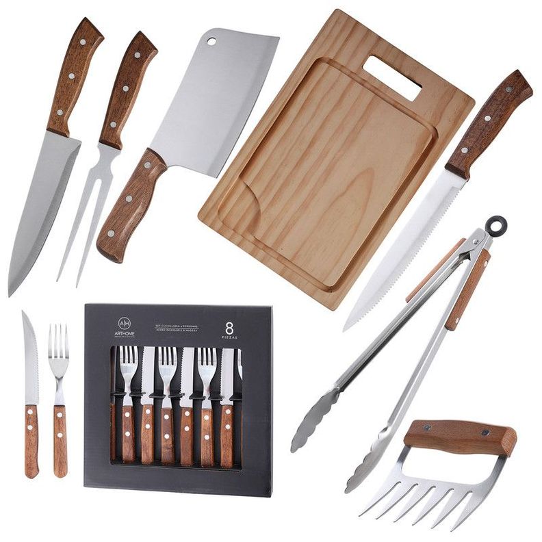 Set Parrilla 15 Piezas Acero Inoxidable Arthome PAR50-0