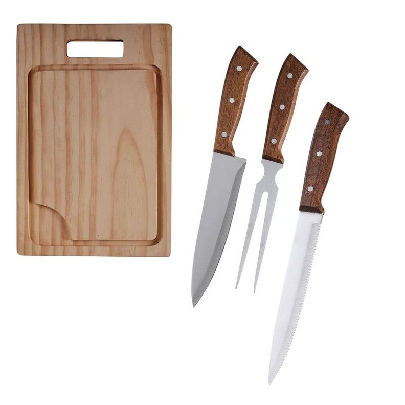 Set Parrilla 4 Piezas Acero Inoxidable Arthome PAR09-0