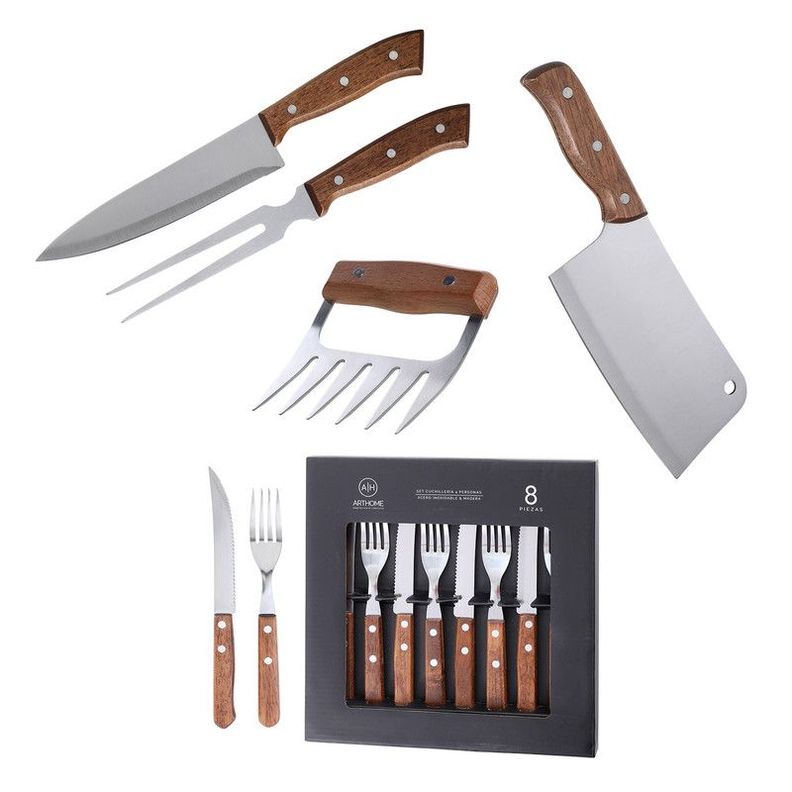 Set Parrilla 12 Piezas Acero Inoxidable Arthome PAR19-0
