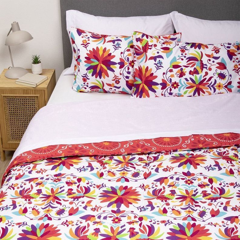 COMBO 6 PLUMON MEXICO REVERSIBLE ROJO 1.5 PLAZAS-4