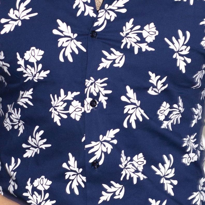 CAMISA  HAWAIANA DIABOLO SLIM FIT MANGA LARGA AZUL-2