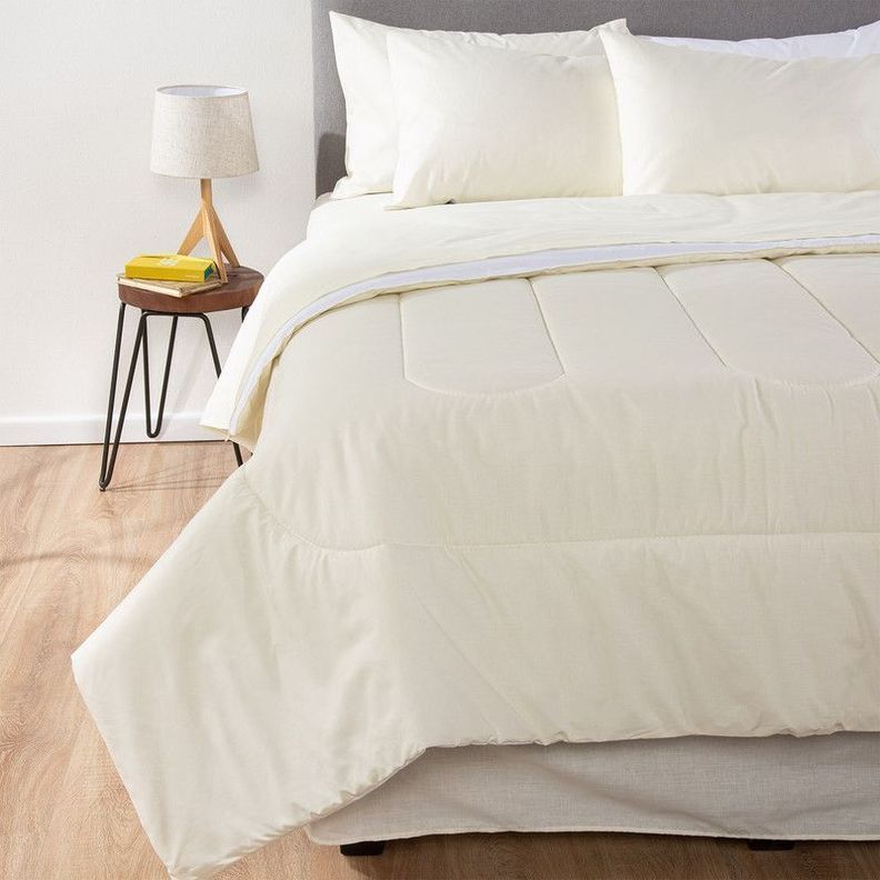 COMBO 34 PLUMON BICOLOR BEIGE BLANCO 1.5 PLAZAS-2