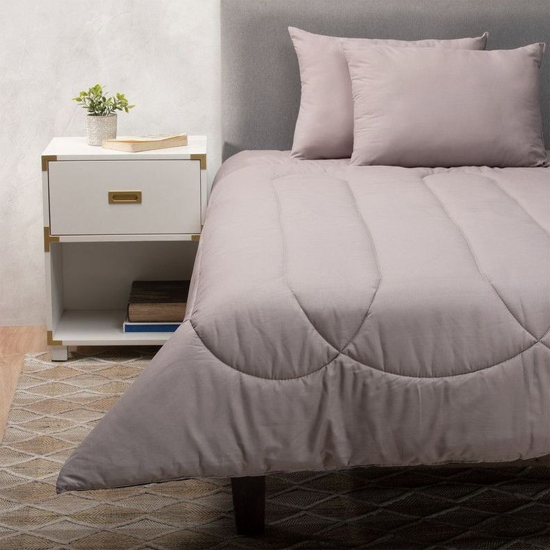 Plumon Negro Gris 2 Pl + Pack Almohadas Negra Arthome-5