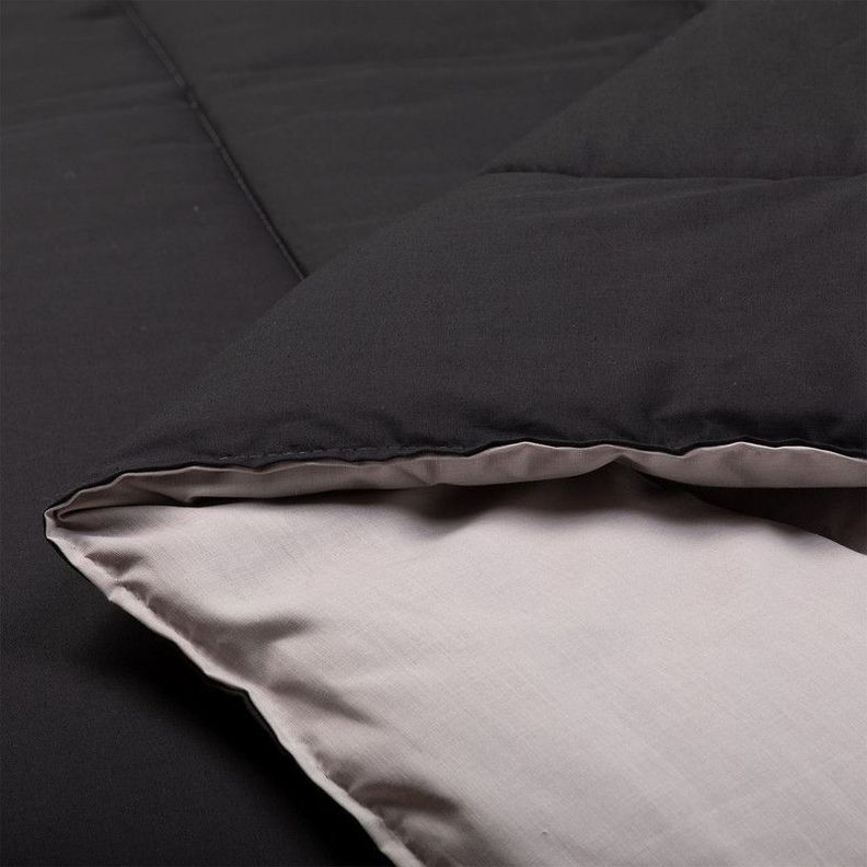 Plumon Negro Gris 2 Pl + Pack Almohadas Negra Arthome-4