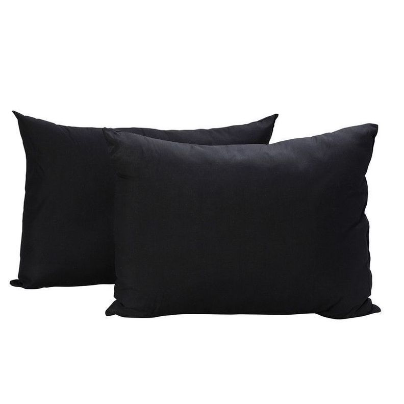 Plumon Negro Gris 2 Pl + Pack Almohadas Negra Arthome-1
