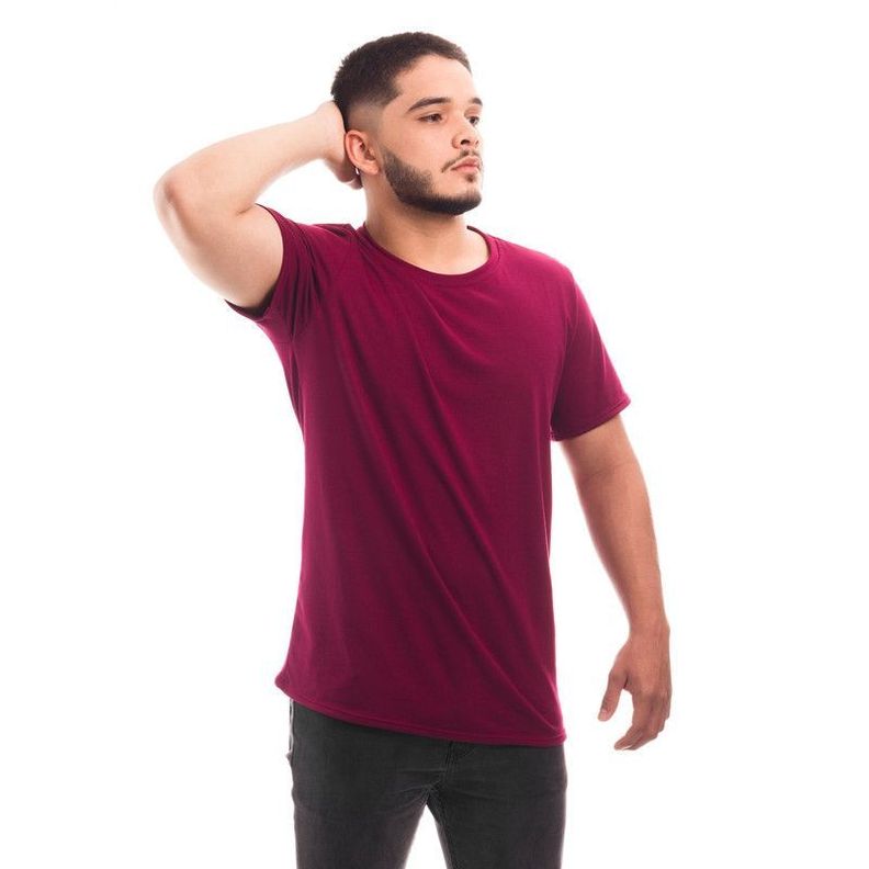 POLERA HOMBRE CUELLO REDONDO MANGA CORTA BURDEO-1