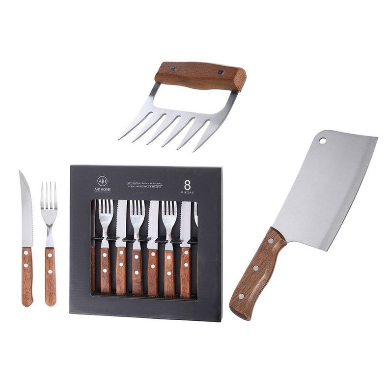 Set Parrilla 10 Piezas Acero Inoxidable Arthome PAR62-0