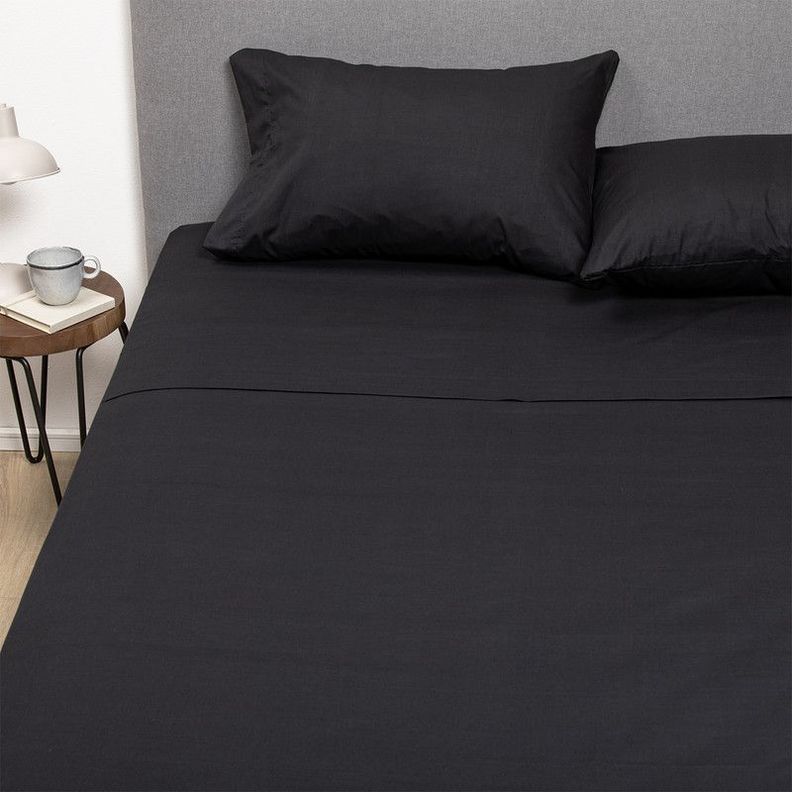 COMBO SABANA NEGRA + CUBRECOLCHON 1,5 PLAZAS-2