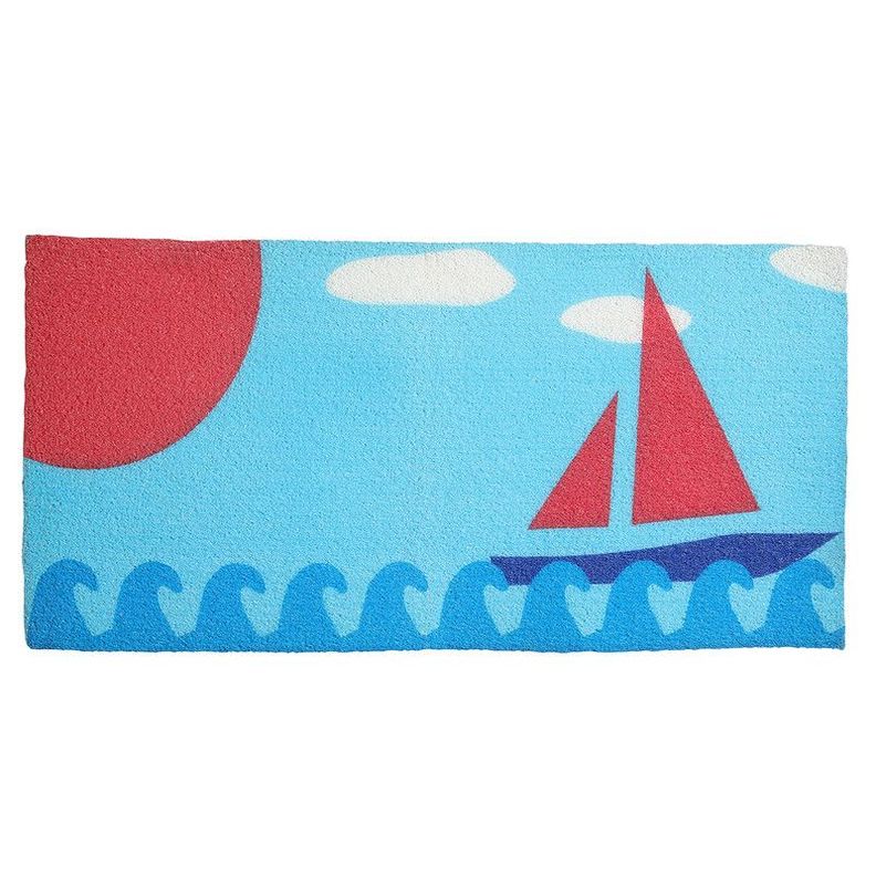 LIMPIAPIES BANO VELERO 120X60 cm ARTHOME Azul