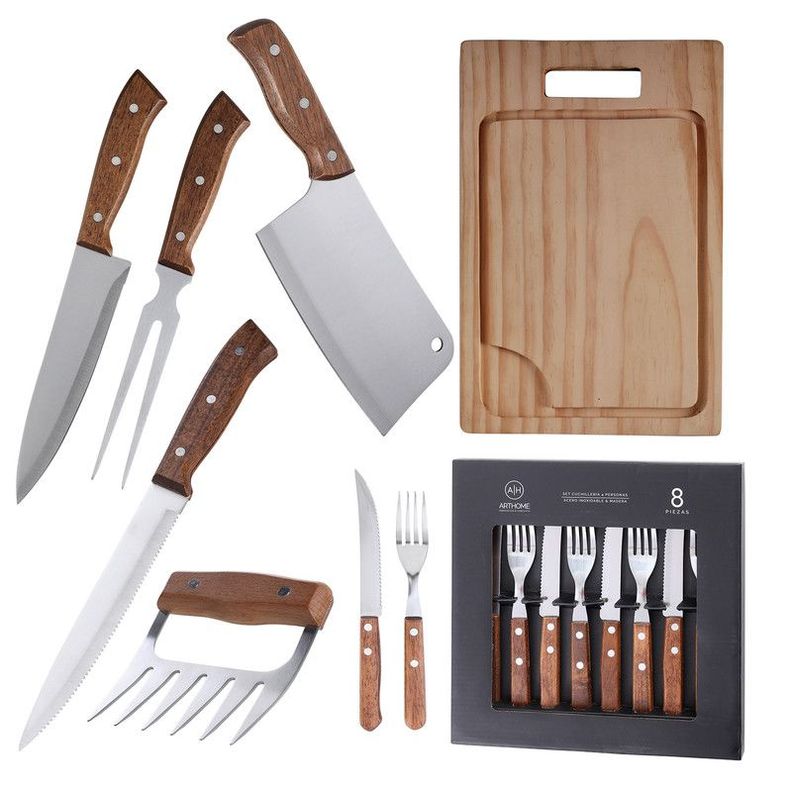 Set Parrilla 14 Piezas Acero Inoxidable Arthome PAR25-0