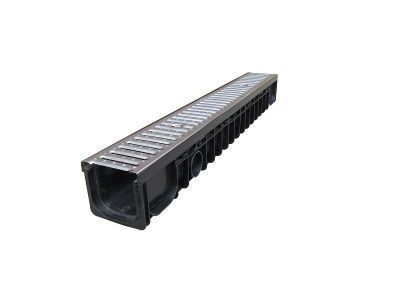 5 CANALETAS 100x100mm CON REJILLA SUPERIOR DE ACERO GALVANIZADO - ARTHOME-1