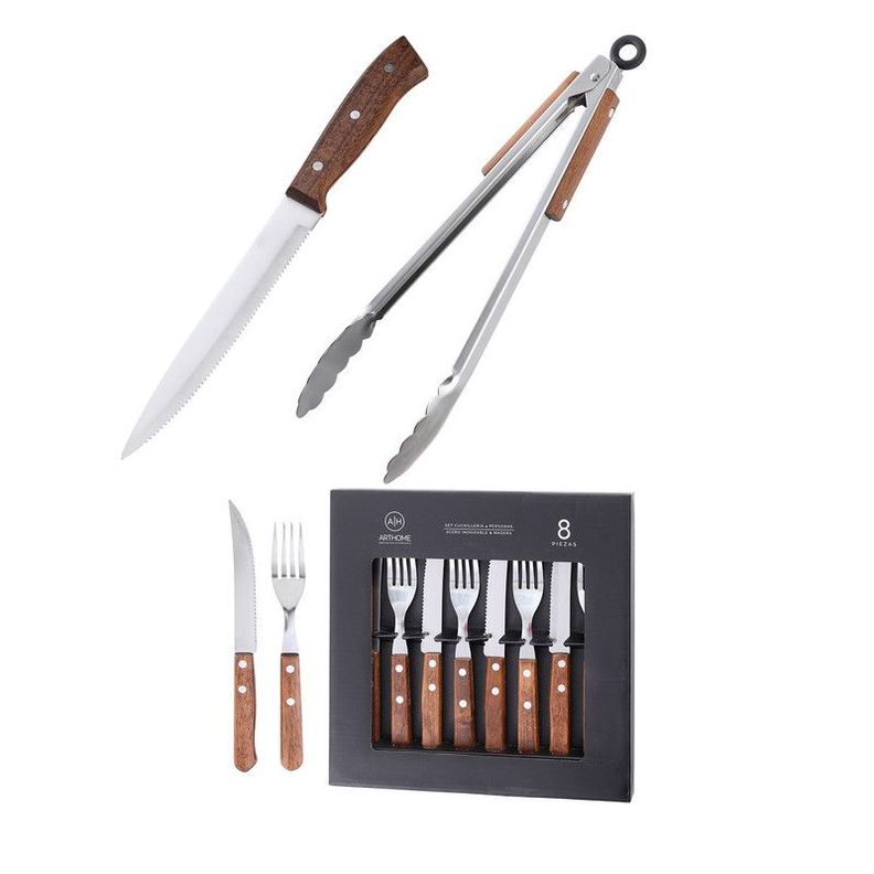 Set Parrilla 10 Piezas Acero Inoxidable Arthome PAR53-0
