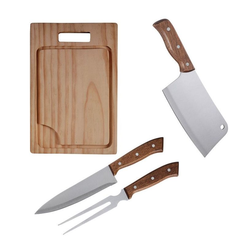 Set Parrilla 4 Piezas Acero Inoxidable Arthome PAR12-0