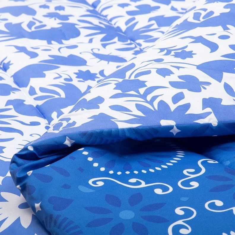 Plumon Mexico Azul 2 Pl + Pack Almohadas Negra Arthome-5