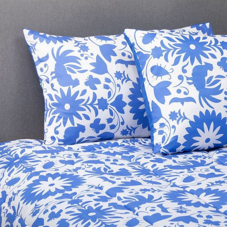 Plumon Mexico Azul 2 Pl + Pack Almohadas Negra Arthome-4
