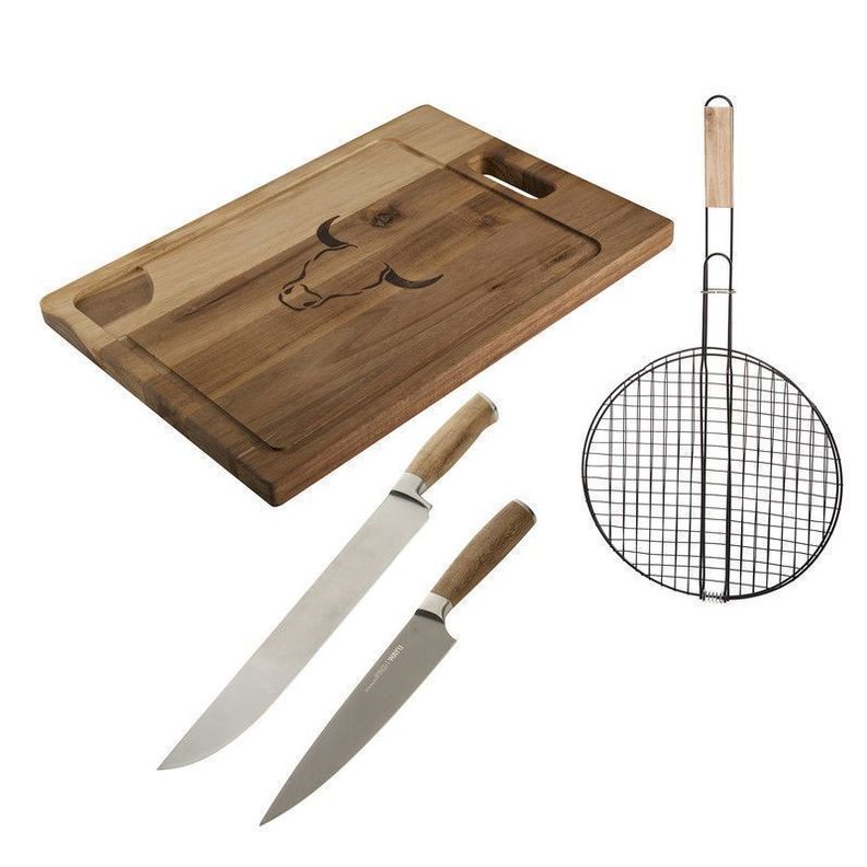 Set Parrillero 328  Wayu 4 Piezas Profesional-0