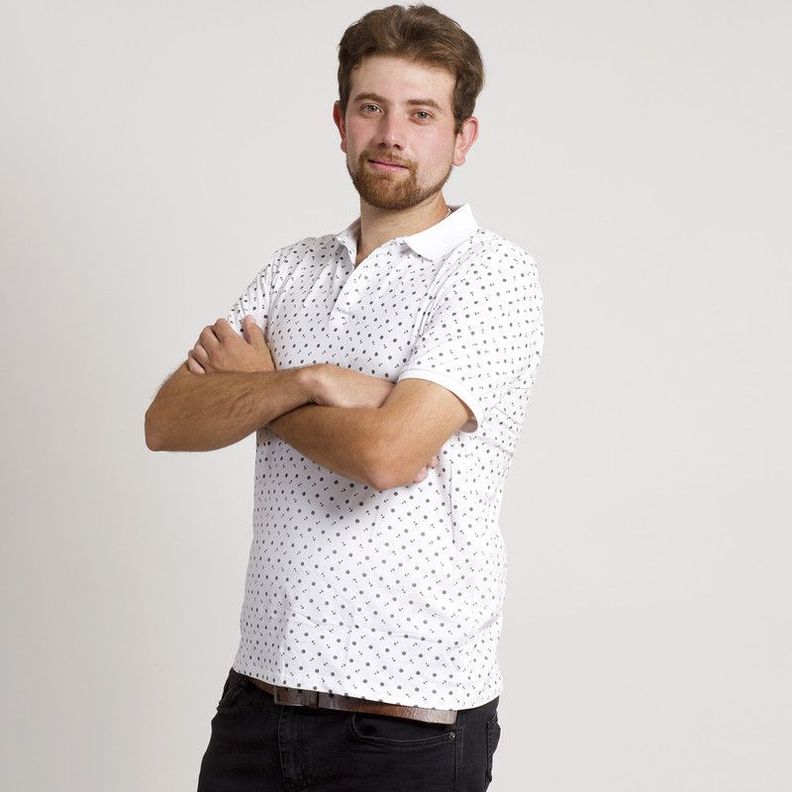 POLERA HOMBRE MC CUELLO POLO BLANCA/ANCLA-2