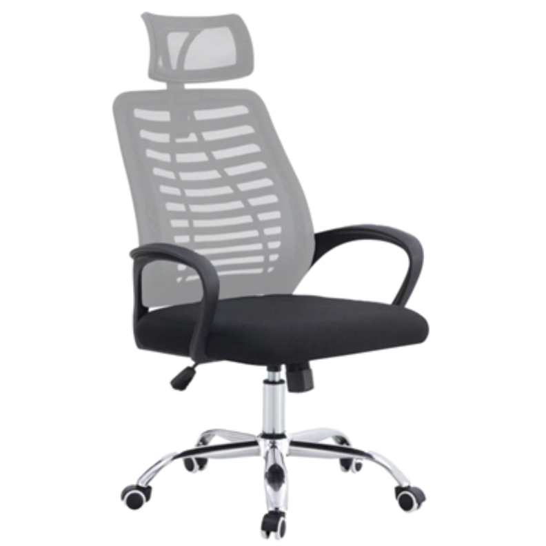 Silla De Oficina Ejecutiva Madrid Ergonomica Color Negra y Gris Gris Claro