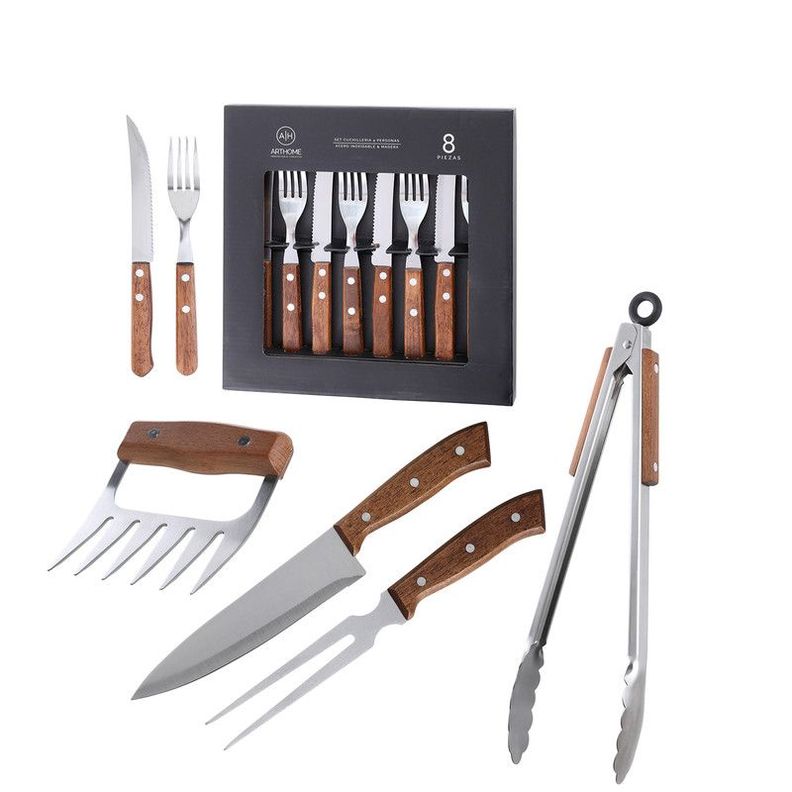 Set Parrilla 12 Piezas Acero Inoxidable Arthome PAR38-0