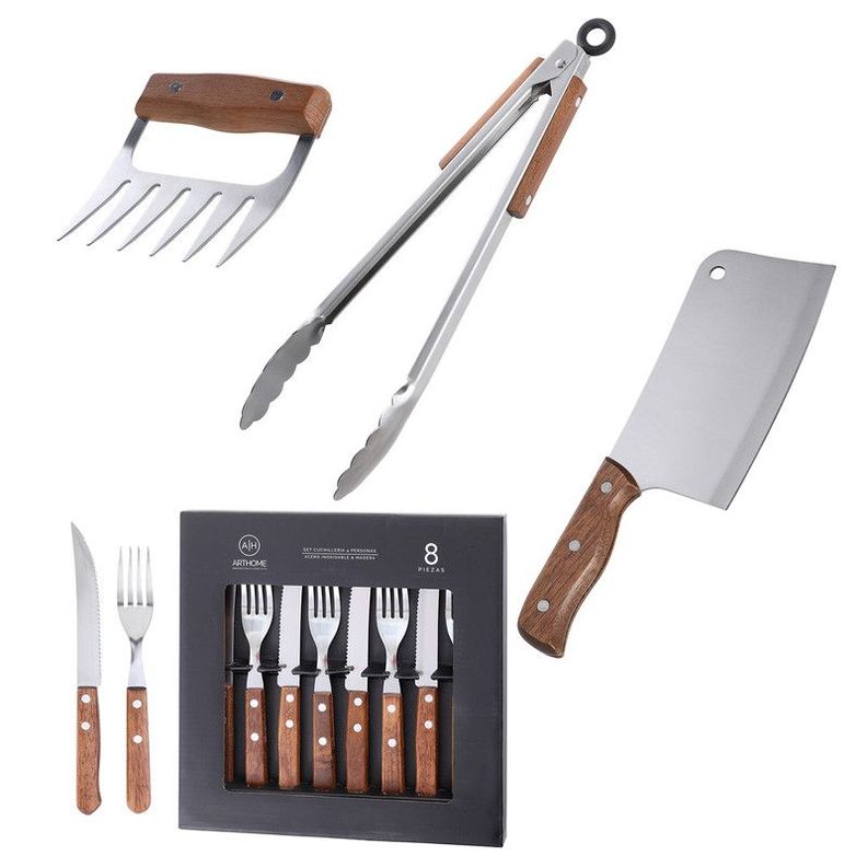 Set Parrilla 11 Piezas Acero Inoxidable Arthome PAR58-0
