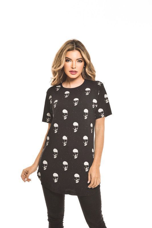 POLERA OVERSIZE ESTAMPADA SMALL SKULL BLACK RC-1-2