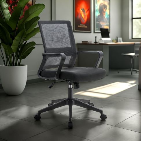 SILLA DE OFICINA EJECUTIVA PARIS ERGONOMICA COLOR NEGRO BM-698-1