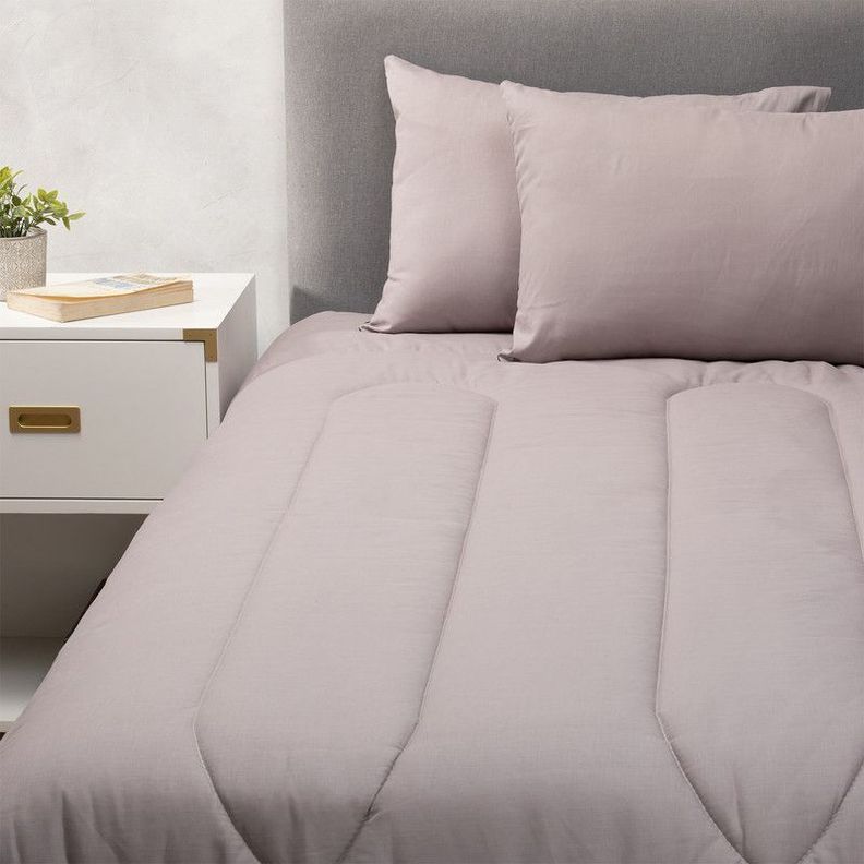 Plumon Gris Negro 2 Pl + Pack Almohadas Gris Arthome-3