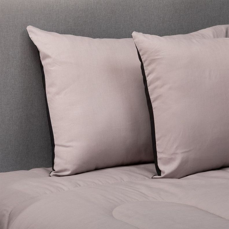Plumon Gris Negro 2 Pl + Pack Almohadas Gris Arthome-7