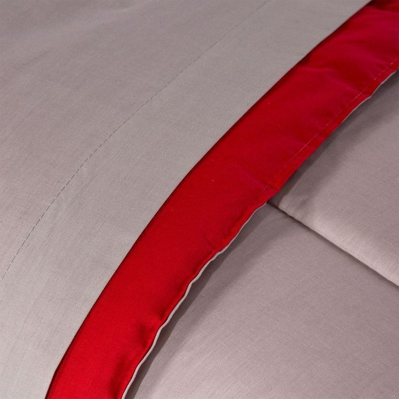 COMBO 4 PLUMON BICOLOR ROJO GRIS 1.5 PLAZAS-4