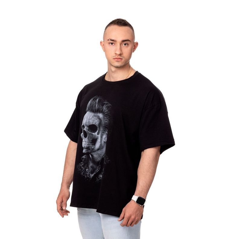 POLERA HOMBRE OVERSIZE ESTAMPADO BARBER NEGRO SIGEL-2
