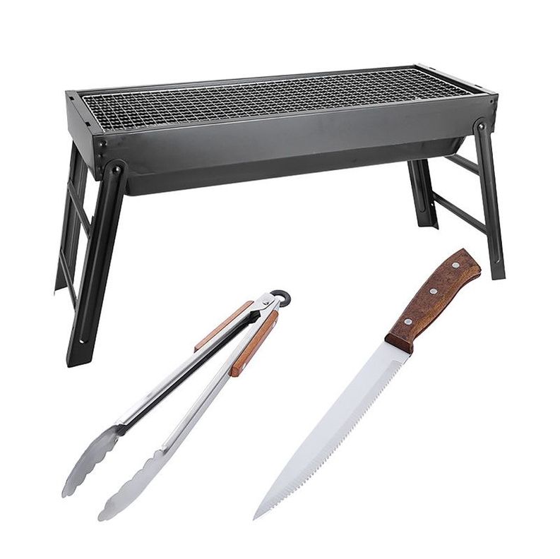 SET PARRILLA BBQ PORTATIL PARA CARBON + 2 PIEZAS AH23-0