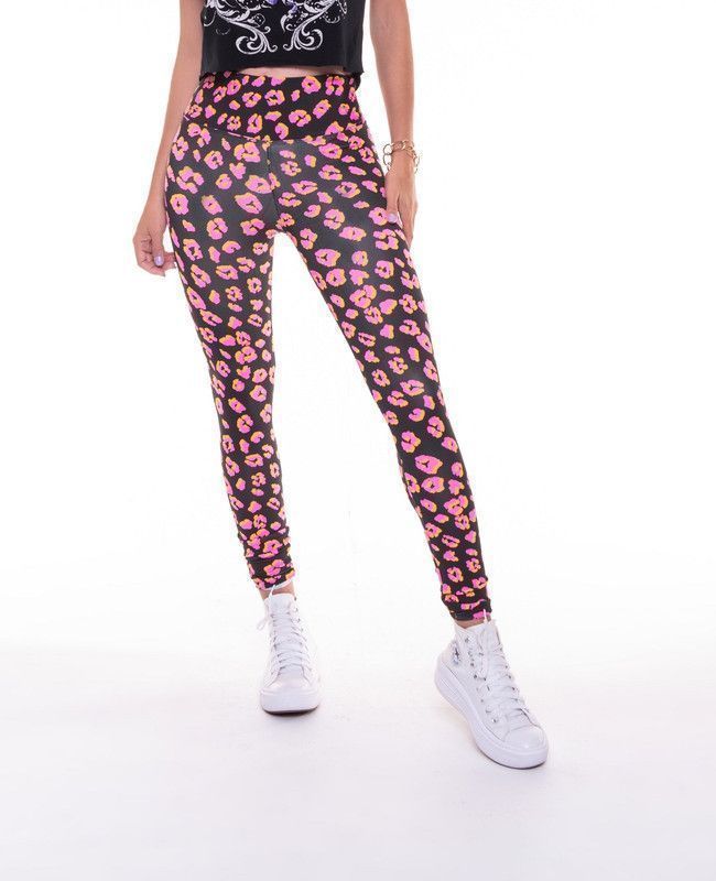 CALZA LEGGINS  ANIMAL PRINT  ROSA-NEGRO-0