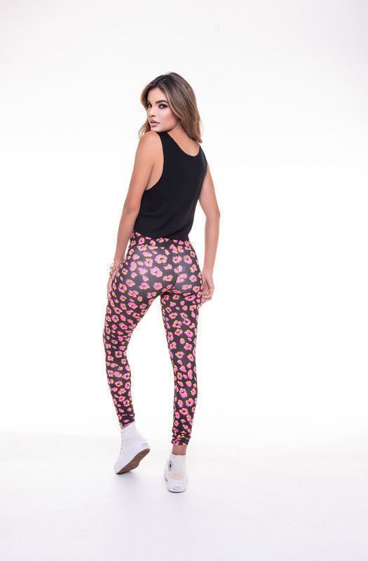 CALZA LEGGINS  ANIMAL PRINT  ROSA-NEGRO-2