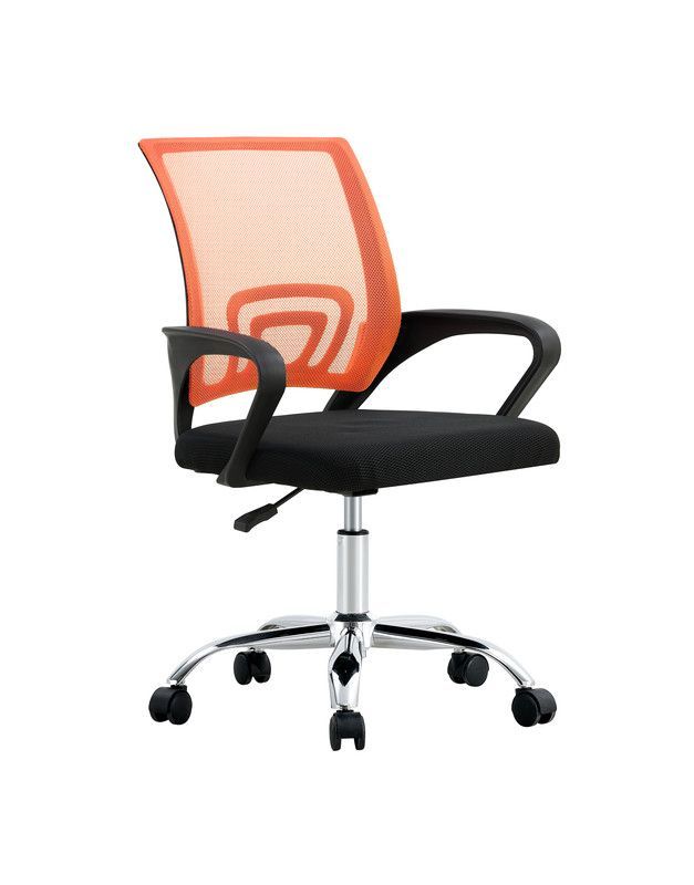 SILLA DE OFICINA EJECUTIVA NUEVA YORK ERGONOMICA RESPALDO MALLA NARANJA BM-520MO-0