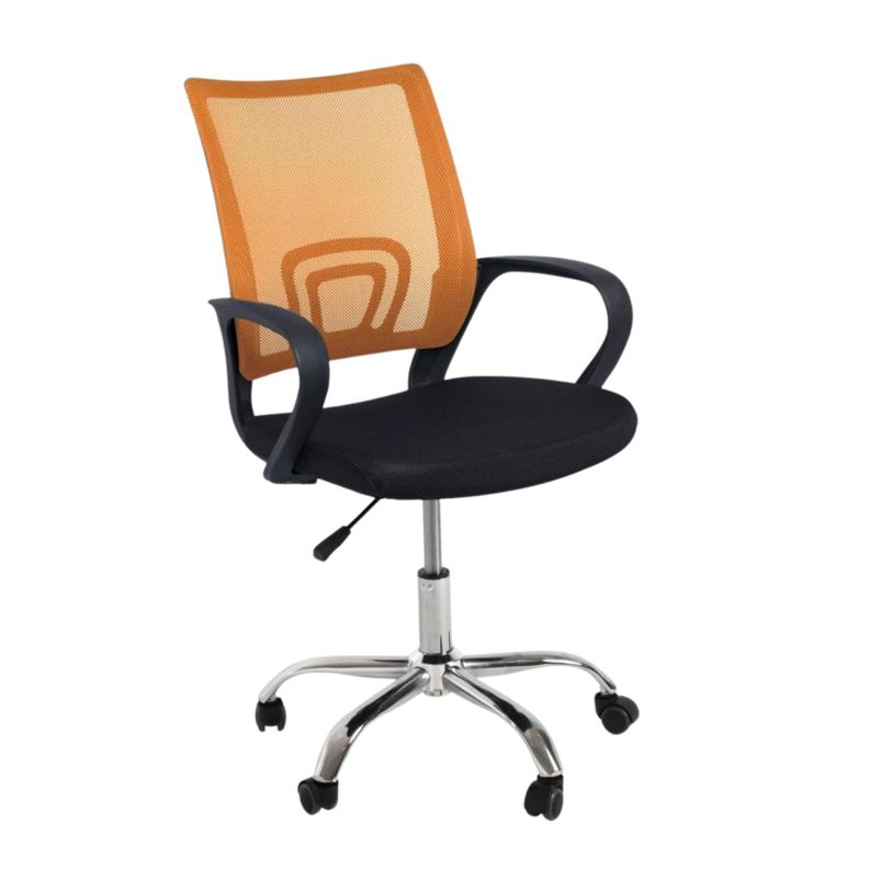 Silla Ejecutiva Ergonomica New York Air Mesh Naranja  Diseno Moderno y Altura Ajustable Naranjo