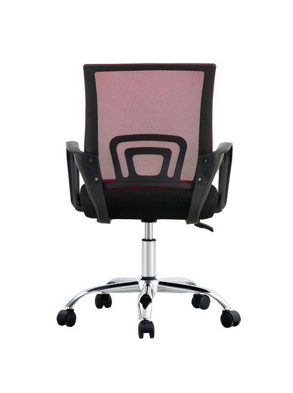 SILLA DE OFICINA EJECUTIVA NUEVA YORK ERGONOMICA RESPALDO MALLA ROJA BM-520MR-4