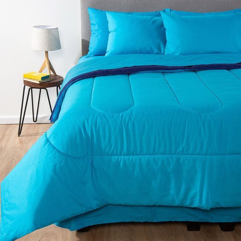 PLUMON BICOLOR ARTHOME AZUL CELESTE 2 PLAZAS-5