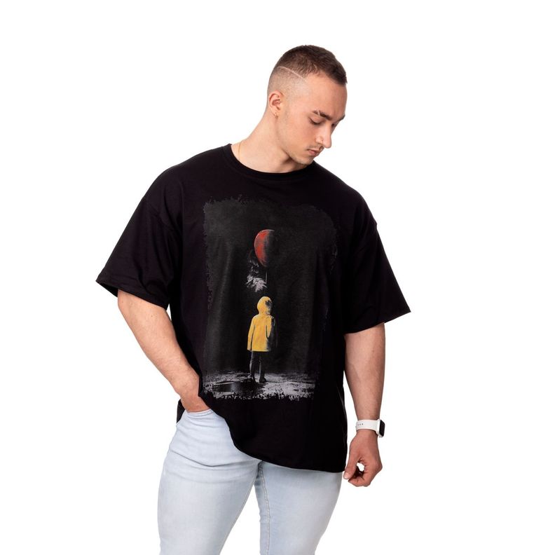 POLERA HOMBRE OVERSIZE ESTAMPADO IT NEGRO SIGEL-1