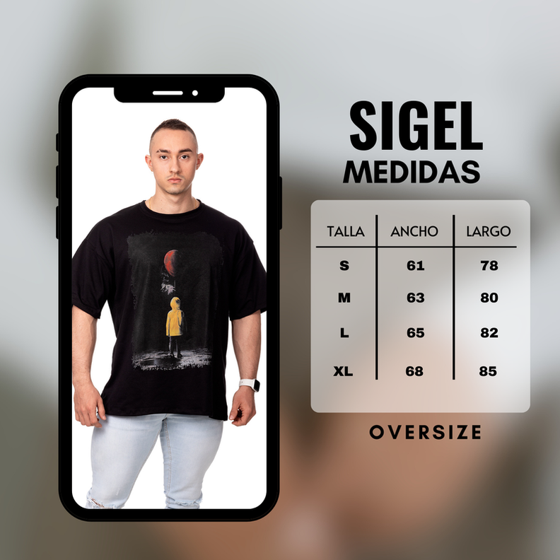 POLERA HOMBRE OVERSIZE ESTAMPADO IT NEGRO SIGEL-4