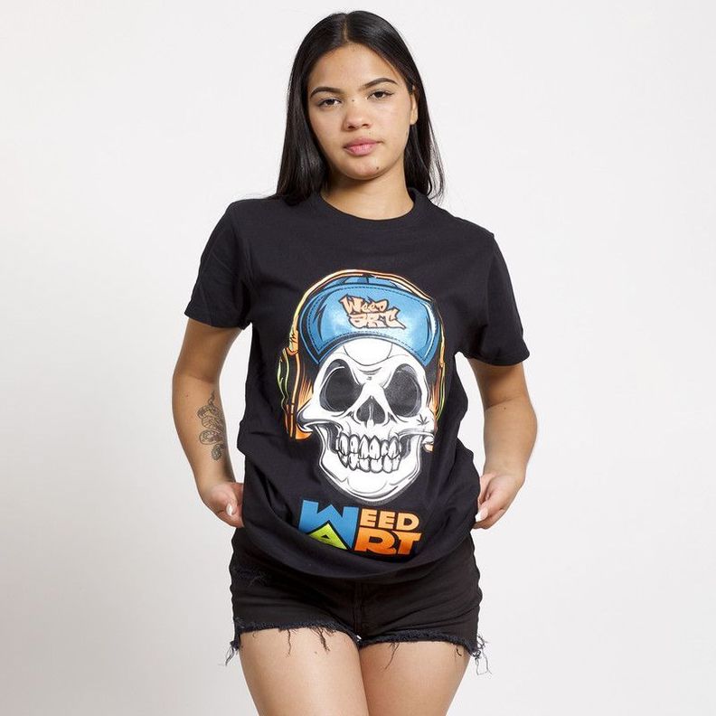 POLERA OVERSIZE MC NEGRA ESTAMPADO AUDIFONO-4
