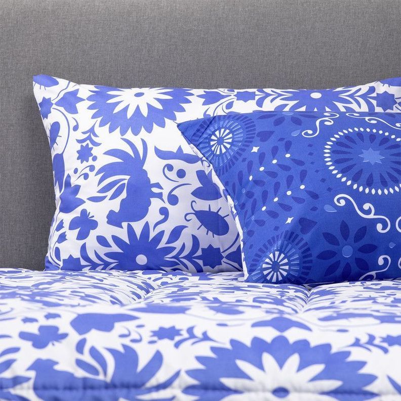 PLUMON MEXICO REVERSIBLE ESTAMPADO AZUL 1.5 PLAZAS-1