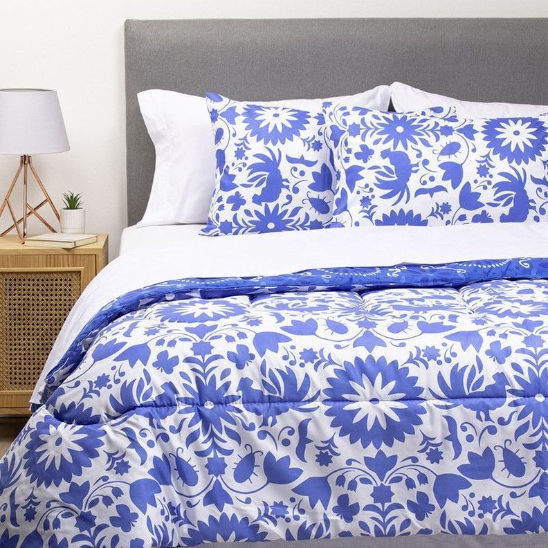 COMBO 30 PLUMON MEXICO REVERSIBLE AZUL 1.5 PLAZAS-1