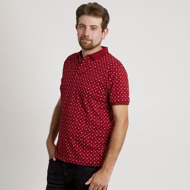 POLERA HOMBRE MC CUELLO POLO BURDEO /ANCLA-4