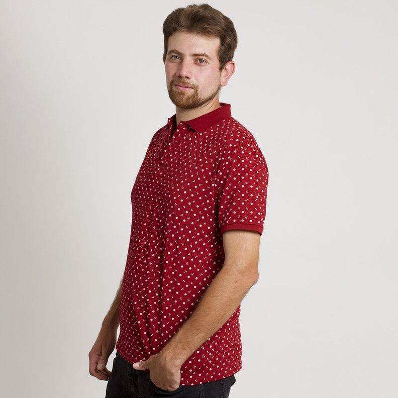 POLERA HOMBRE MC CUELLO POLO BURDEO /ANCLA-2