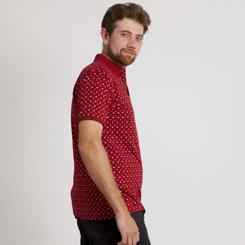 POLERA HOMBRE MC CUELLO POLO BURDEO /ANCLA-3