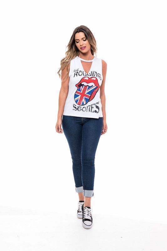 POLERA SM CHOKER ROLLING STONE WHITE RC-3-2