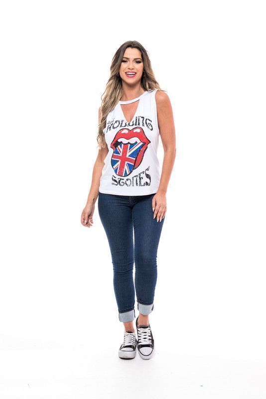 POLERA SM CHOKER ROLLING STONE WHITE RC-3-1