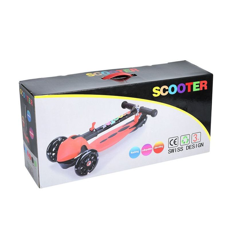 SCOOTER 3 RUEDAS CON LUCES COLOR ROJO ARTHOME-3