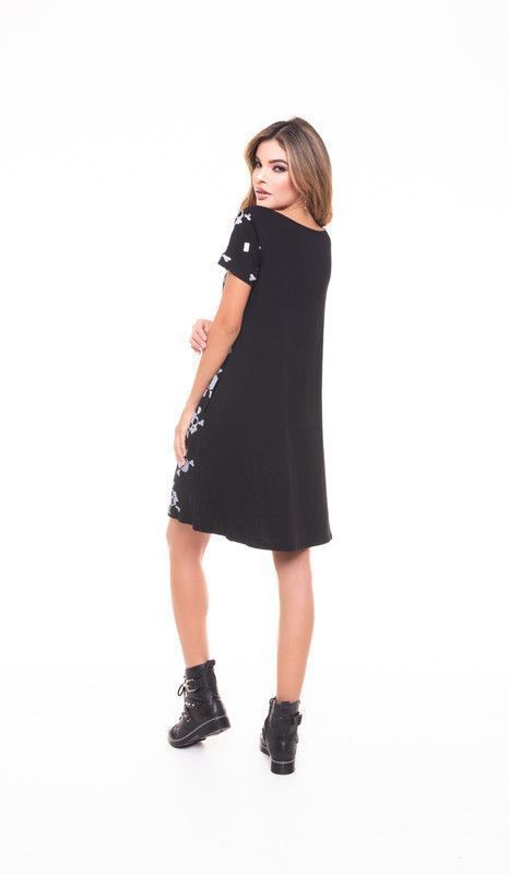 VESTIDO CORTO CON BOLSILLO POISON SKULL BLACK RC-2-2